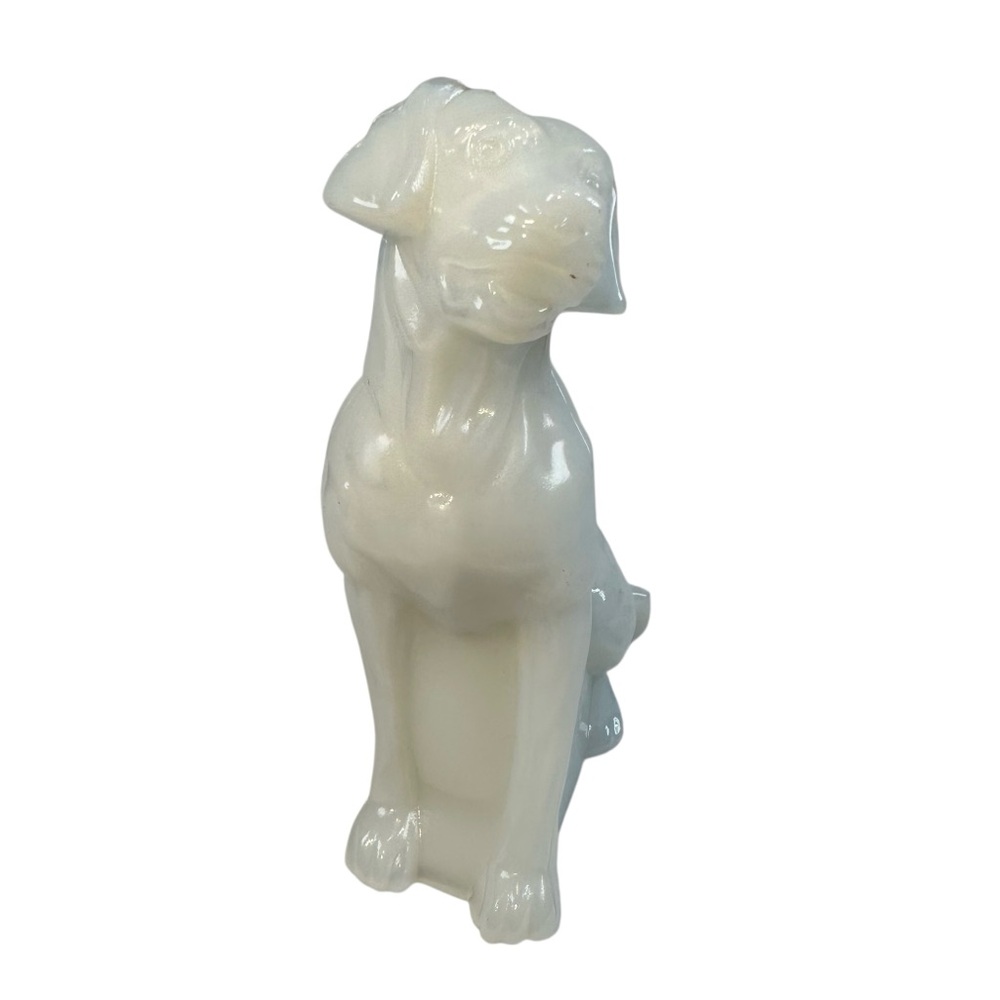Mosser Labrador Art Glass White Lab Dog Figurine Paperweight USA New Hunt Pet - Picture 2 of 10